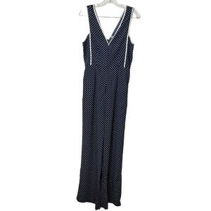 Sugar Lips Polka dot Navy Blue and White Sleeveless Pantsuit